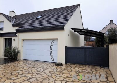 Carport mitoyen aluminium OXYGEN NOVOFERM Clisson réalisation sur mesure