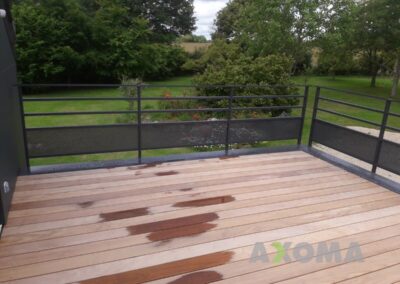 Garde corps aluminium DAHU KOSTUM avec tôle perforé Indre réalisation sur mesure