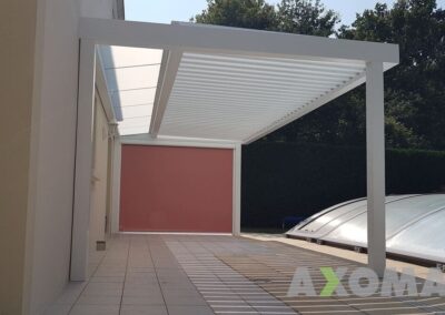 Pergolas bioclimatique aluminium ELEANCE 4 saisons avec bande vitrée et volet intégré à Saint-Sébastien-sur-Loire 44